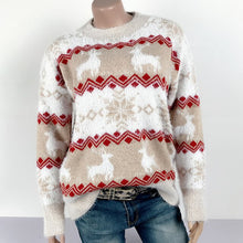 Load image into Gallery viewer, Christmas Sweater Women Winter Warm Snowflake Fawn Sweater Casual Sweet O Neck Pullover Knitted Tops New Year  Fashion Clothes