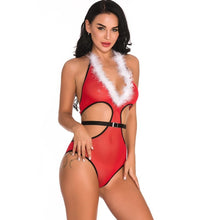 Load image into Gallery viewer, Christmas Women&#39;s Sexy Lingerie Fashion Deep V Sexy Without Steel Ring One-piece Jumpsuits Suit Erotic Apparel Large Size