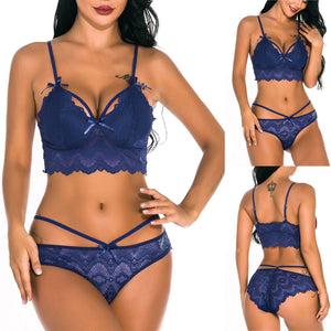 Christmas new strappy sexy lingerie set Women Sexy Lace трусы женские Sleepwear Lingerie Temptation Bra Underwear Nightwear Set