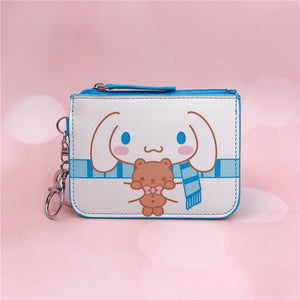 Cinnamoroll Coin Bag Wallet Certificate Cover Keychain Student School Card Meal Cartoon Cover Cute Coin Purse Keychain Pendant
