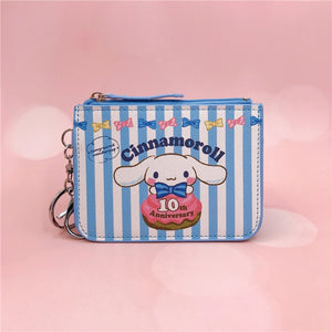 Cinnamoroll Coin Bag Wallet Certificate Cover Keychain Student School Card Meal Cartoon Cover Cute Coin Purse Keychain Pendant