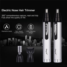 Load image into Gallery viewer, CkeyiN 3 in1 Electric Ear Nose Trimmer for Men&#39;s Shaver Rechargeable Hair Removal Eyebrow Trimer Safe Lasting Face Care Tool Kit