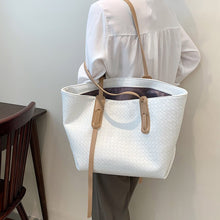 Load image into Gallery viewer,   Clássico tecer designer tote saco de alta capacidade bolsas de couro do plutônio para as mulheres  marca feminina viagem gra