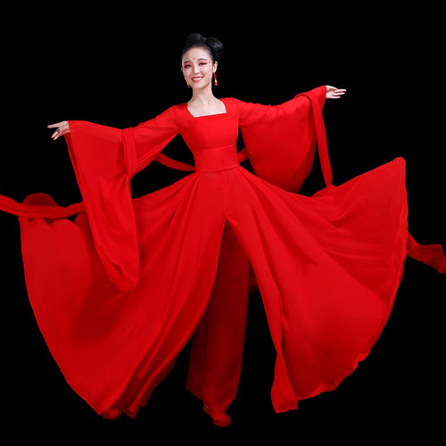 Classic Dance Red Performance Dress Women Traditional Hanfu Chinese Style Elegant Cosplay Ancient Costume Stage Performance Suit