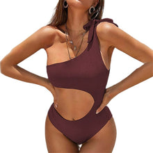 Load image into Gallery viewer, Closed Swimsuit Bikini 2021 Pure Strapless Suit Shoulder Sling Color Without Pattern Solid Color