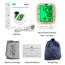 Load image into Gallery viewer, Cofoe Automatic Blood Pressure Monitor Upper Arm Pulse Gauge Meter BP Heart Beat Rate Tonometer Digital LCD Sphygmomanometer