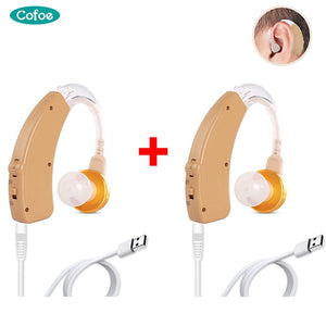 Cofoe Hearing Aid Rechargeable Hearing Aids Mini BTE Invisible USB Ear Aid Sound Amplifier For The Elderly Care Deaf Hear Aid