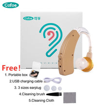 Load image into Gallery viewer, Cofoe Hearing Aid Rechargeable Hearing Aids Mini BTE Invisible USB Ear Aid Sound Amplifier For The Elderly Care Deaf Hear Aid