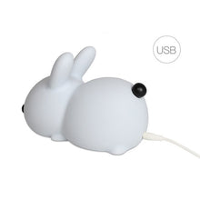 Load image into Gallery viewer, Colorful Rabbit Silicone Night Light Led Cute Charging Jade Rabbit Pat Light Creative Cartoon Children With Sleeping Light Gifts