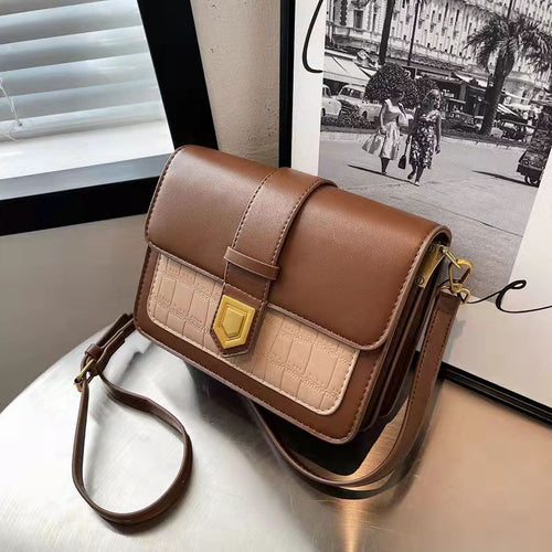 Contraste de cor couro do plutônio flip crossbody sacos para as mulheres 2022 hit simples moda bolsa ombro senhora luxo pequeno