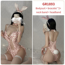 Load image into Gallery viewer, Cosplay Bunny Bodysuit Uniform Women Sex Porn Lingerie Set Femme Sexy Erotica Hollow-out Leopard Open-crotch Slutty Clothes
