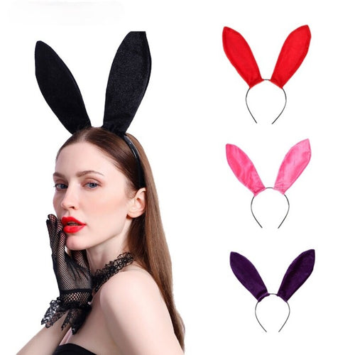 Sexy Bunny Ears Headband 4Color Rabbit Fluffy Ear Sweet Bunny Girls Cosplay Headwear Exotic Apparel for Women Sexy
