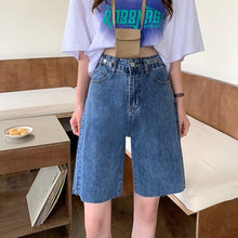 Load image into Gallery viewer, Cost-Effective 2021 New Straight Hong Kong Style Cattle High Waist Jeans Woman Plus Size Jean Short Women Pants Sexy Summer New