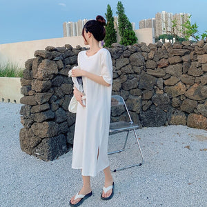 Cost-Effective College Style Maxi Long Plus Size Dress Elegant For Women Summer 2021 New Clothes Harajuku Ladies Dresses Loose