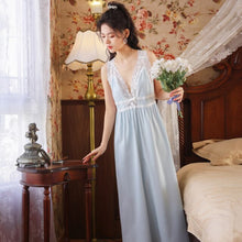 Load image into Gallery viewer, Cotton Home Suit Long White Nightgowns Palace Vintage Women Lace Night Gown Nighty Ladies Sexy Erotic Backless Satin Sleepshirts