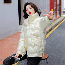 Load image into Gallery viewer, Cotton Padded Jacket Women Winter Bright Outerwear &amp; Coats Solid Zip Up Thick Oversize Jackets for Women