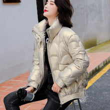 Load image into Gallery viewer, Cotton Padded Jacket Women Winter Bright Outerwear &amp; Coats Solid Zip Up Thick Oversize Jackets for Women