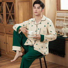 Load image into Gallery viewer, Couple Pajamas Sets Autumn Men And Women 100% Cotton Pijamas Sleepwear Lover Home Night Suit Sleep Lounge Plus Size M-XXXL