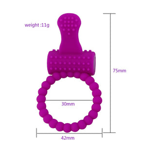 Couple Sexy Toy Elastic Delay Ring Vibrating Cock Stretchy Intense Clit Stimulation Premature Ejaculation Lock Adult Vibrator