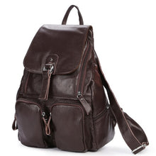 Load image into Gallery viewer, Cow Genuine Leather Women Backpacks Luxury Brand Female Real Natural First Layer Leather Ladies Girl Student Casual Backpack Bag