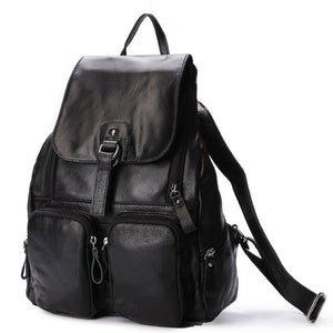 Cow Genuine Leather Women Backpacks Luxury Brand Female Real Natural First Layer Leather Ladies Girl Student Casual Backpack Bag