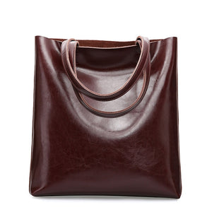 Cow Leather Bag Ladies Genuine Leather Handbags Big Women Bag Large Vintage Female 2023 Office Hand Shoulder Bags For Women Tote