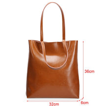Load image into Gallery viewer, Cow Leather Bag Ladies Genuine Leather Handbags Big Women Bag Large Vintage Female 2023 Office Hand Shoulder Bags For Women Tote