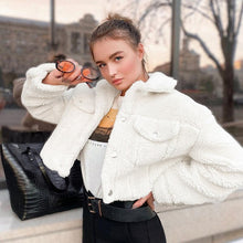 Load image into Gallery viewer, Cozy Faux Lambswool Fleece Jackets Women Autumn Winter Warm Fashion Coats Long Sleeve Casual Pocket Button Outerwear