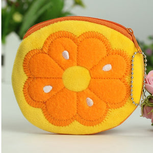 Creative Fruit Plush Coin Purse Watermelon/Strawberry/Orange/Pineapple Zipper Wallet Plush Pocket Card Holder Coin Wallets
