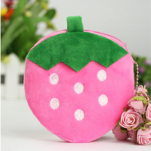 Creative Fruit Plush Coin Purse Watermelon/Strawberry/Orange/Pineapple Zipper Wallet Plush Pocket Card Holder Coin Wallets