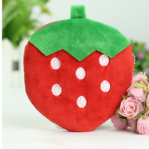Creative Fruit Plush Coin Purse Watermelon/Strawberry/Orange/Pineapple Zipper Wallet Plush Pocket Card Holder Coin Wallets