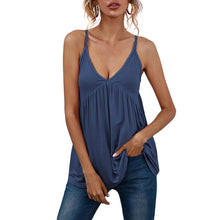 Load image into Gallery viewer, Crop Top Women Camisole Loose V Neck Spaghetti Strap Top Sleeveless Tank-Tops Solid Vest Shirt Spring Summer Beach Femme Fashion