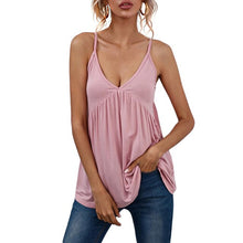 Load image into Gallery viewer, Crop Top Women Camisole Loose V Neck Spaghetti Strap Top Sleeveless Tank-Tops Solid Vest Shirt Spring Summer Beach Femme Fashion