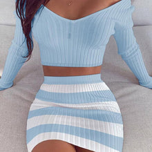 Load image into Gallery viewer, Cropped Top And Skirts Women&#39;s Sets Knitted Two Piece Women&#39;s Suit 2021 Summer Two Piece Set Fashion Casual Female SetS 2 Pcs