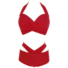 Load image into Gallery viewer, Cross Bikini Set Women Biquinis Two Pieces Swimwear Solid Swimsuit High Quality Beach Wear 2021 Sexy
