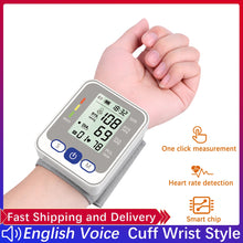 Load image into Gallery viewer, Cuff Wrist Blood Pressure Monitor Digital Automatic Blood Pressure Meter Heart Rate Pulse Portable Sphygmomanometer Tonometer