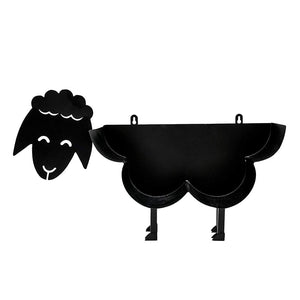 Cute Black Sheep Toilet Paper Roll Holder, Novelty Free Standing or Wall Mounted Toilet Roll Tissue Paper Storage Stand