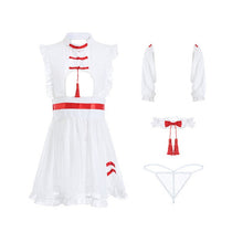 Load image into Gallery viewer, Cute Cheongsam Witch Cosplay Costume Black White Sexy Perspective Dress Retro Lovely Mesh Temptation Classical Kawaii Lingerie