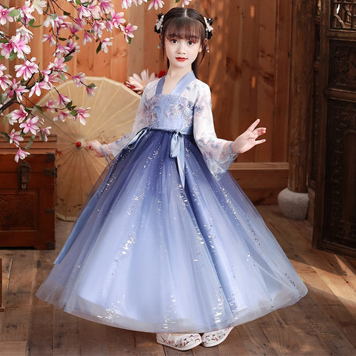 Cute Kids Hanfu Dresses Vintage Chinese Style Girls Traditional Princess Dress Hanfu Cosplay Costume Tang Clothes Vestido Chino