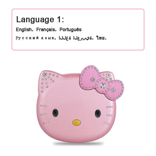 Cute Mini Girl Hello Kitty Mobile Phone Quad Band Flip Cartoon Unlocked Kids Children Dual Sim CellPhone  Gift Lanyard