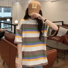 Load image into Gallery viewer, Cute Rainbow Tshirt Streetwear Summer Oversized Cartoon Women Harajuku Short Sleeves Tops Tee Hip Hop Kawaii Tshirt Funny Femme