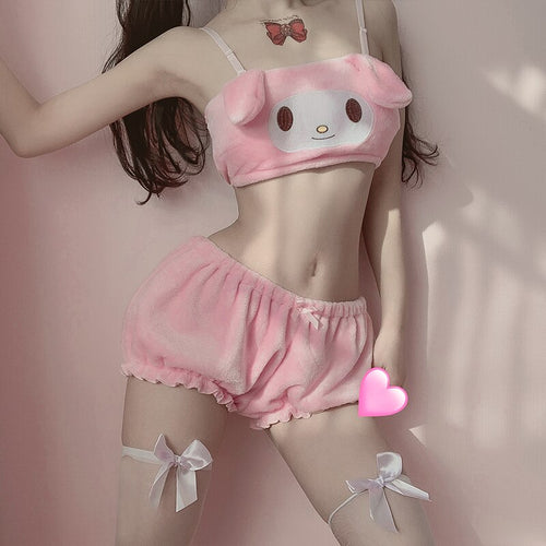 Cute School Girl Uniform Outfit Sexy Kawaii Lingerie Set Lolita Pink Heart Sailor Perspective Underwear Anime Cosplay Costume