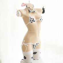 Load image into Gallery viewer, Cute Sexy Lingerie Cow Cosplay Costume Bikini Set Swimsuit Anime Girls Swimwear Clothing Lolita Bra and Panty Set Nightgown