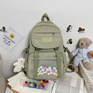 Cute Women Large Capacity Backpack Practical Canvas Female Schoolbag College Lady Laptop Backpacks Kawaii Girl Travel Book Bags