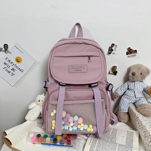 Cute Women Large Capacity Backpack Practical Canvas Female Schoolbag College Lady Laptop Backpacks Kawaii Girl Travel Book Bags