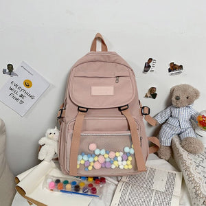 Cute Women Large Capacity Backpack Practical Canvas Female Schoolbag College Lady Laptop Backpacks Kawaii Girl Travel Book Bags