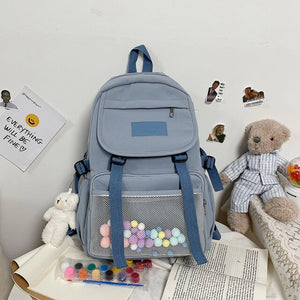 Cute Women Large Capacity Backpack Practical Canvas Female Schoolbag College Lady Laptop Backpacks Kawaii Girl Travel Book Bags