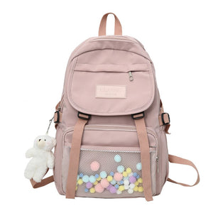 Cute Women Large Capacity Backpack Practical Canvas Female Schoolbag College Lady Laptop Backpacks Kawaii Girl Travel Book Bags