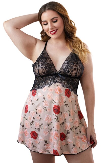 Deep V Nightgown Leopard Lace Skirt Panty Sexy Lingerie Set Sex Underwear Hot Erotic Babydolls Chemise Outfit Sleepwear Nighties