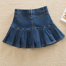 Load image into Gallery viewer, Denim Skirt With Ruffles 6XL 7XL Plus Size Jeans Skater Woman High Waist Bottom Female Casual Pleated Micro Mini Short Jurken